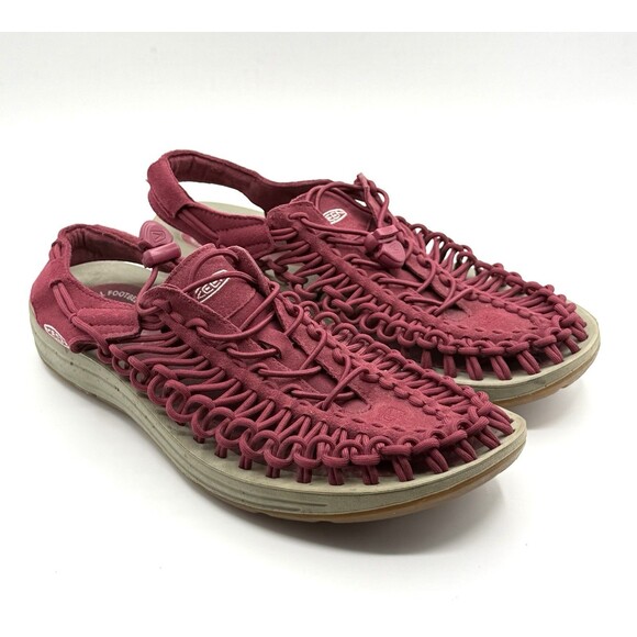 Keen Uneek Sport Sandals Trails Nylon Outdoor Comfort Womens Size 11 Maroon - Picture 1 of 4